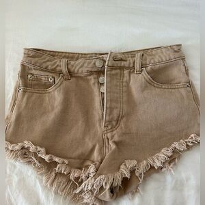 ADIKA tan jean shorts